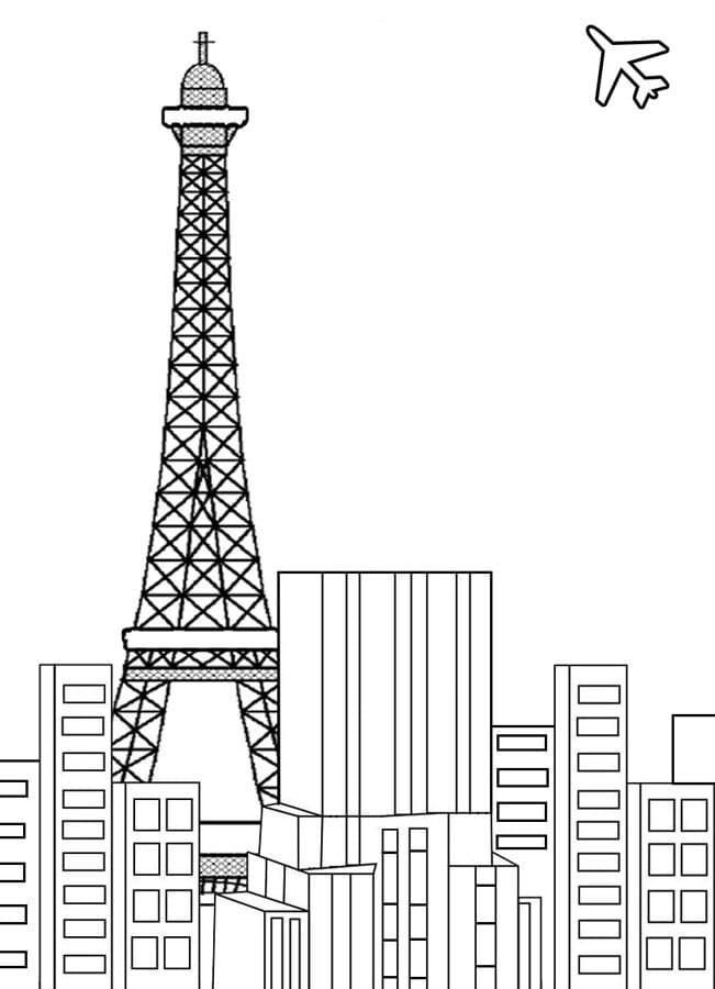 Tour Eiffel 6 coloring page
