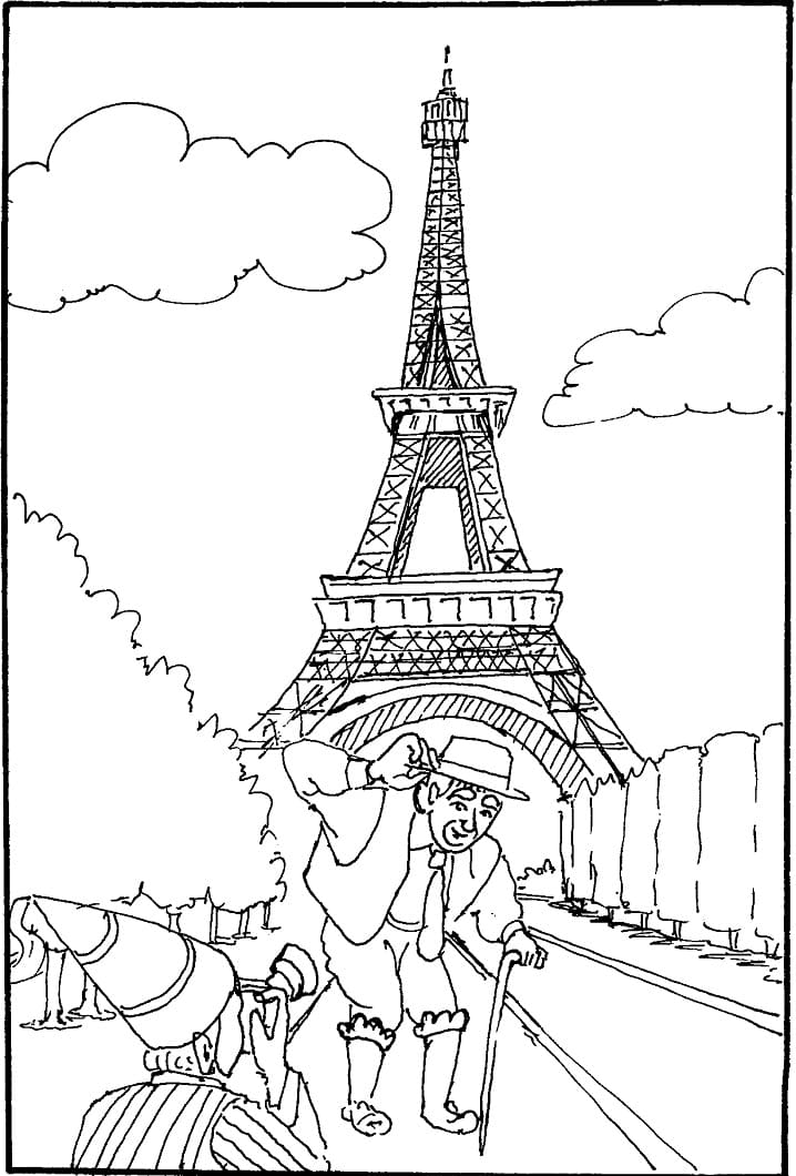 Tour Eiffel 8 coloring page