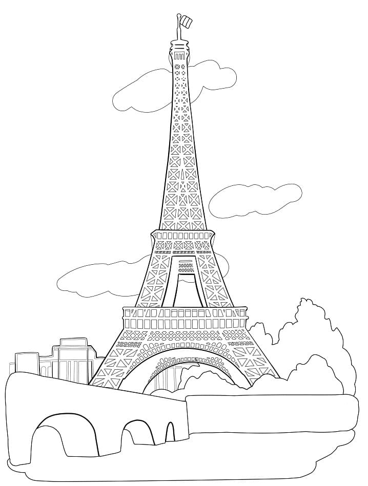 Tour Eiffel en France coloring page