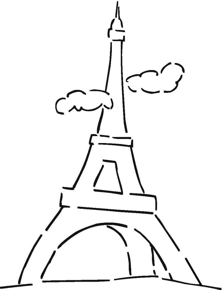 Coloriage Tour Eiffel Pour les Enfants