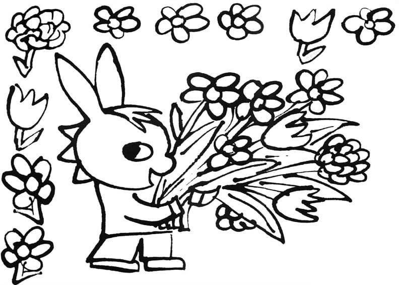 TroTro et Fleurs coloring page