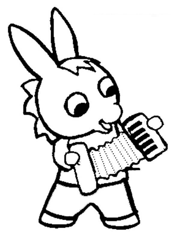 Coloriage Trotro Joue de l'accordéon