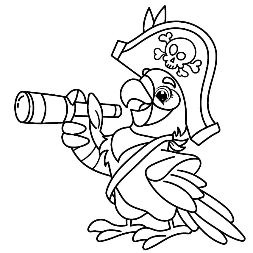 Un Perroquet Pirate coloring page