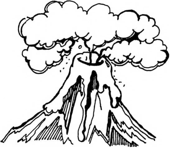Un Volcan coloring page