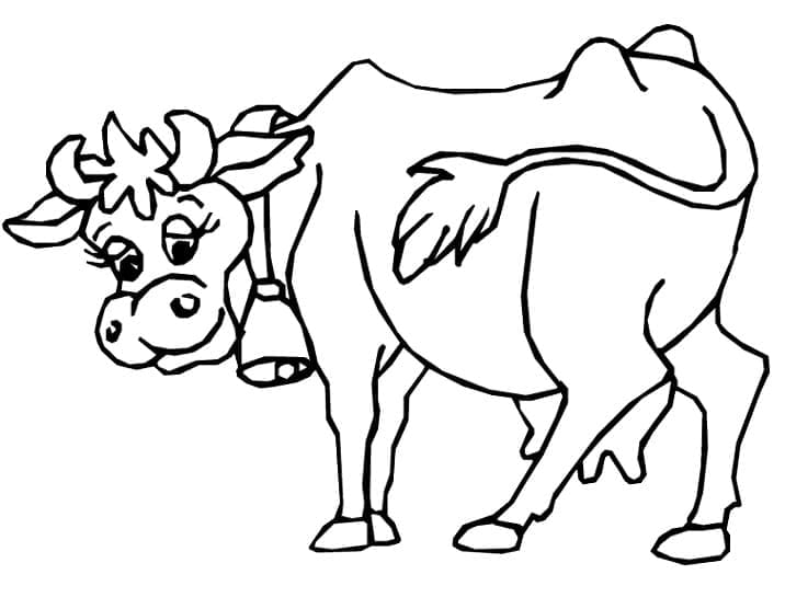 Vache avec une Cloche coloring page