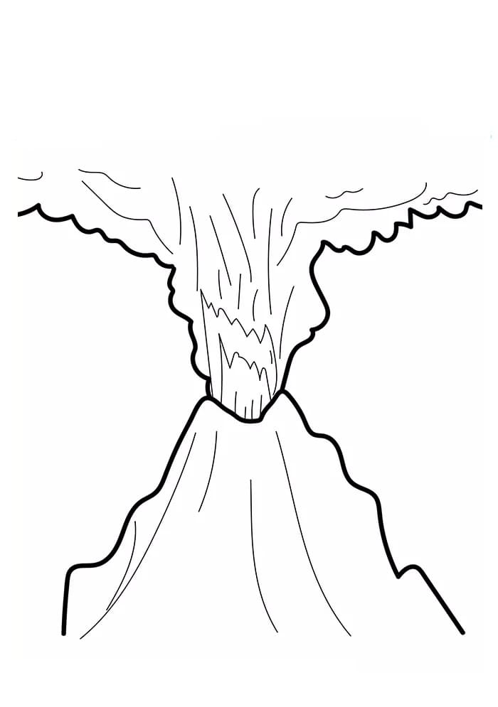 Volcan en éruption coloring page
