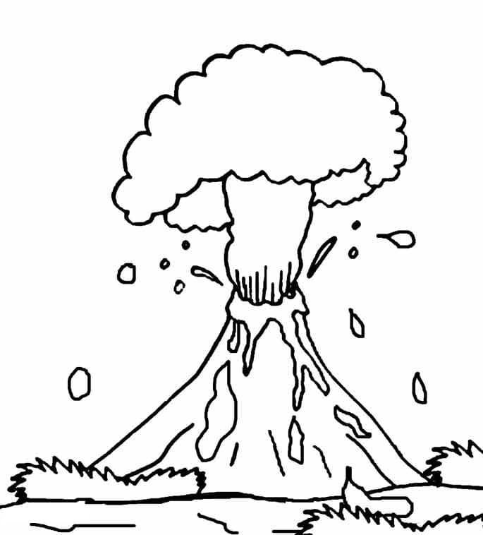 Volcano 5 coloring page