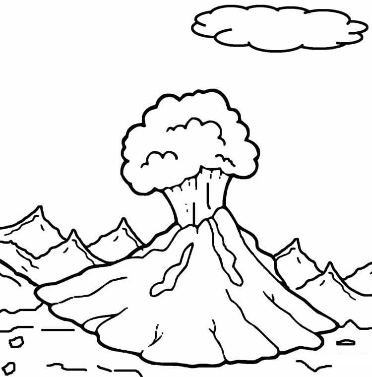 Volcano 8 coloring page