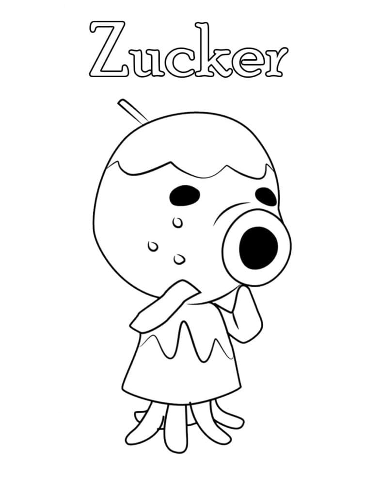 Zucker dans Animal Crossing coloring page