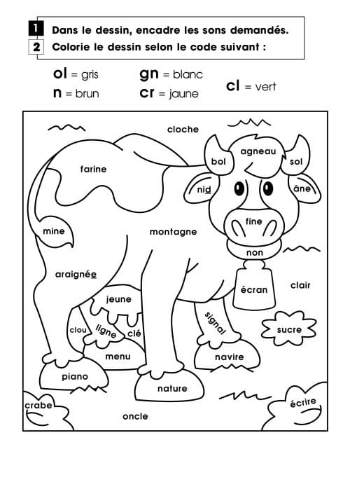 Magique CP Vache coloring page