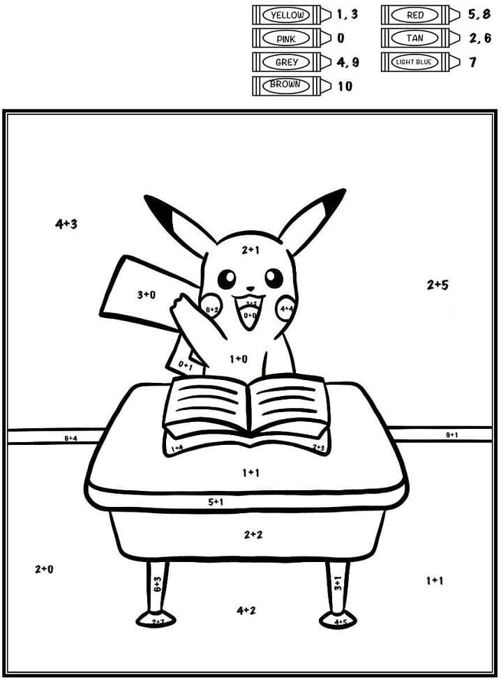 Pikachu Coloriage par Numéro coloring page
