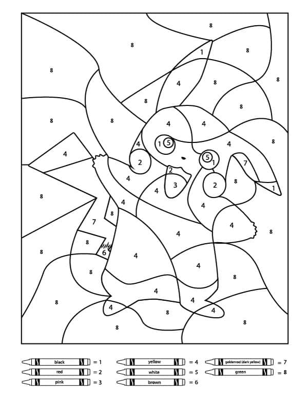 Pikachu Mignon Coloriage par Numéro coloring page