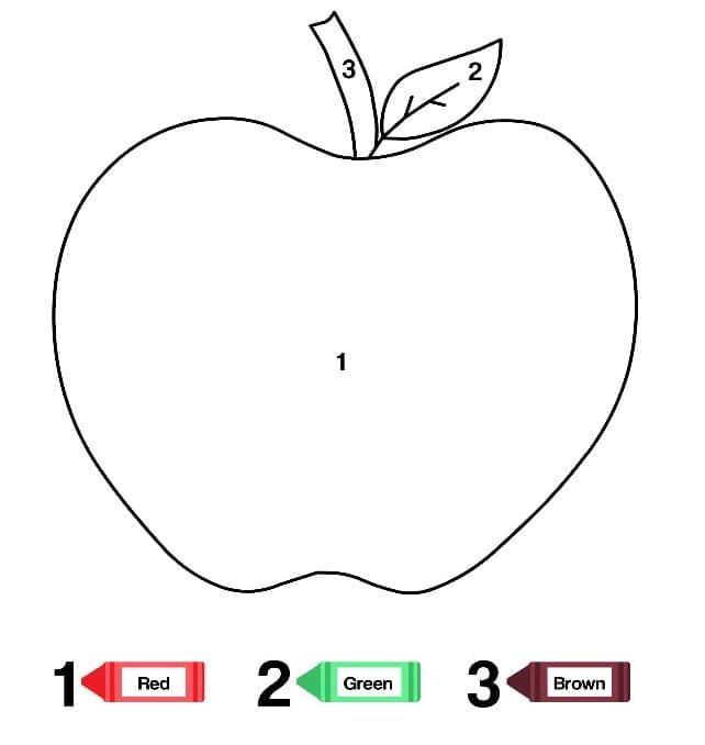 Pomme Coloriage par Numéro coloring page