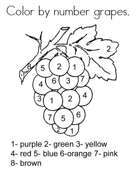 Raisins Coloriage par Numéro coloring page