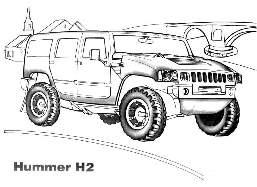 4×4 Hummer H2 coloring page