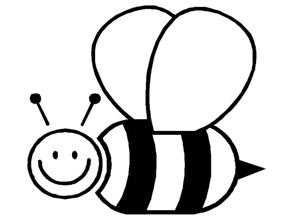 Abeille Heureuse coloring page