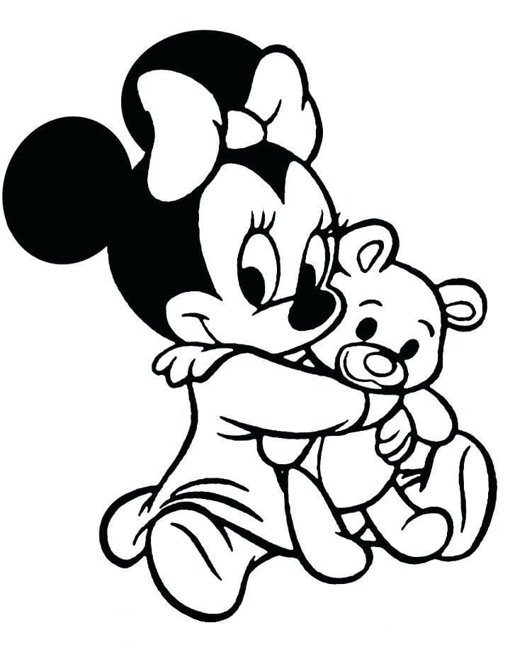 Adorable Minnie coloring page