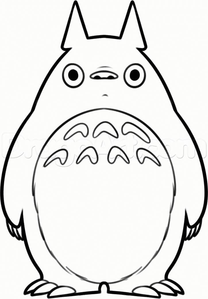 Adorable Totoro coloring page