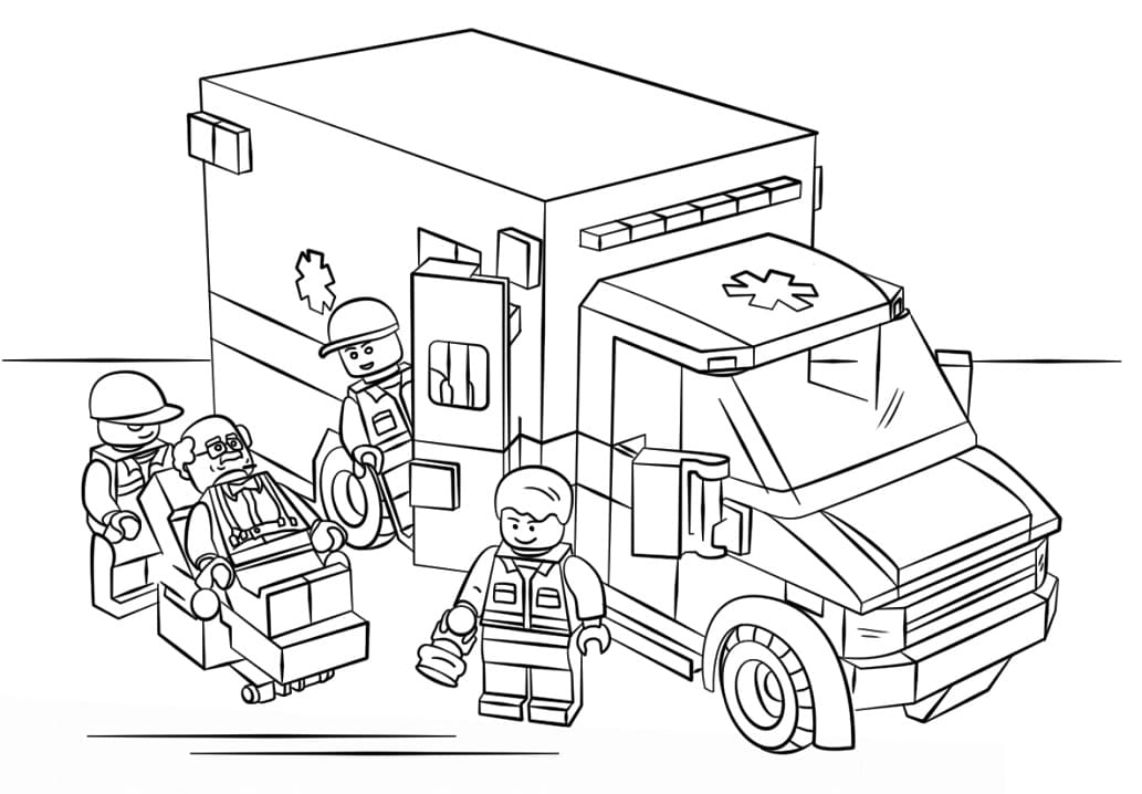 Ambulance Lego City coloring page
