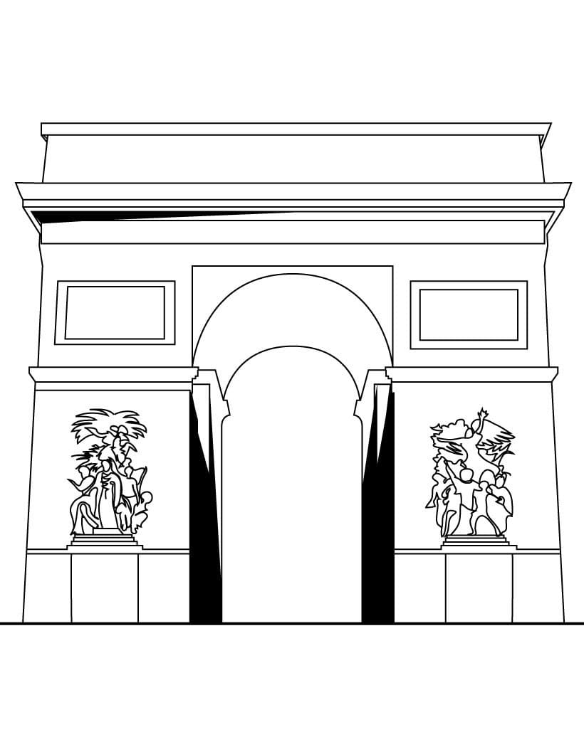 Coloriage Arc de Triomphe 10