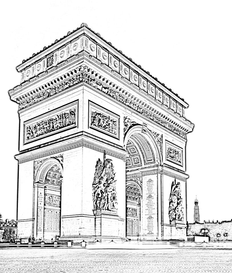 Arc de Triomphe 4 coloring page
