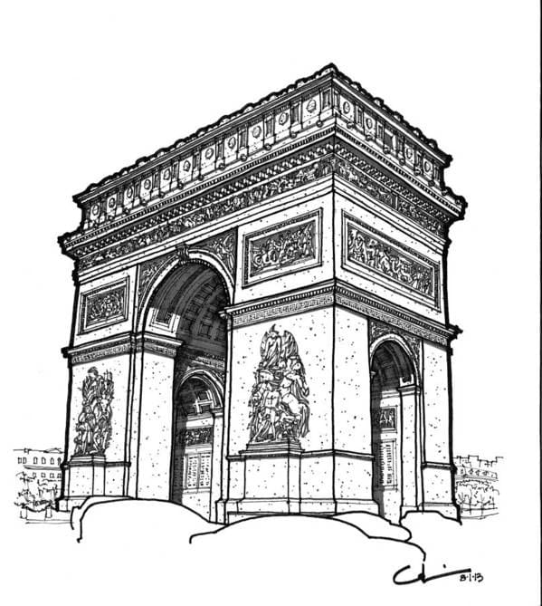 Arc de Triomphe 7 coloring page