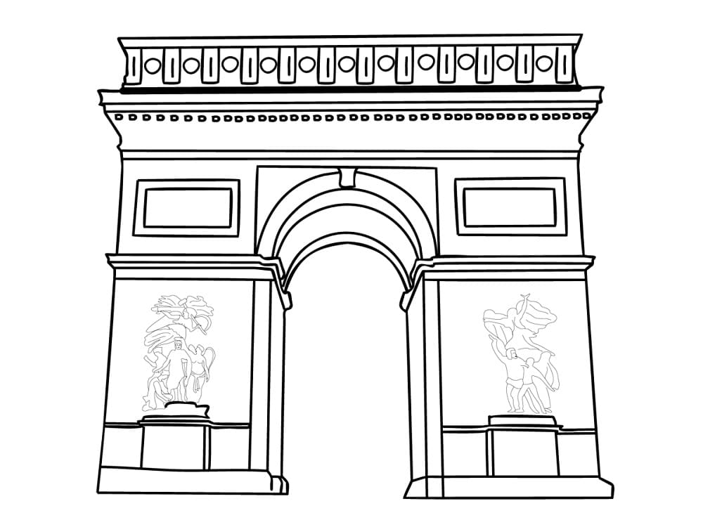 Arc de Triomphe en France coloring page