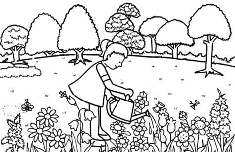Arrosage pour Jardin Fleuri coloring page