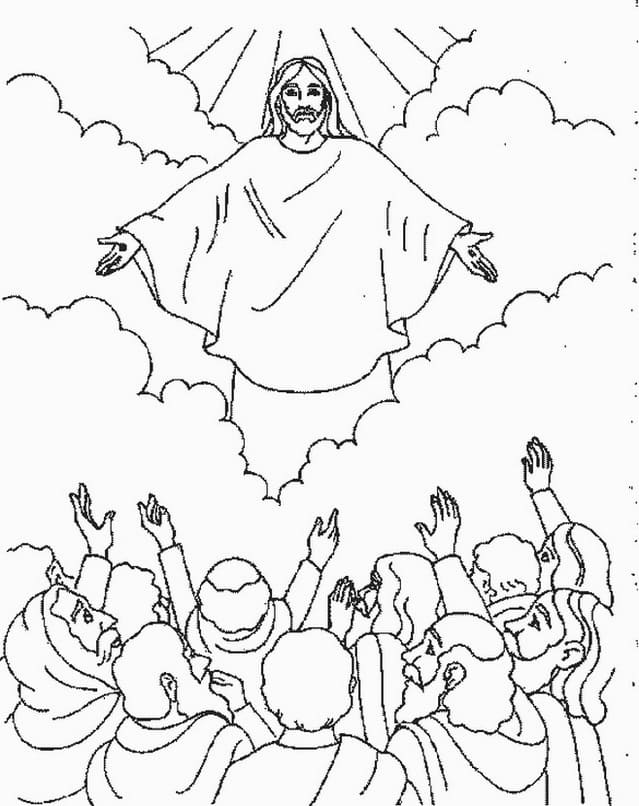 Coloriage Ascension de Jésus