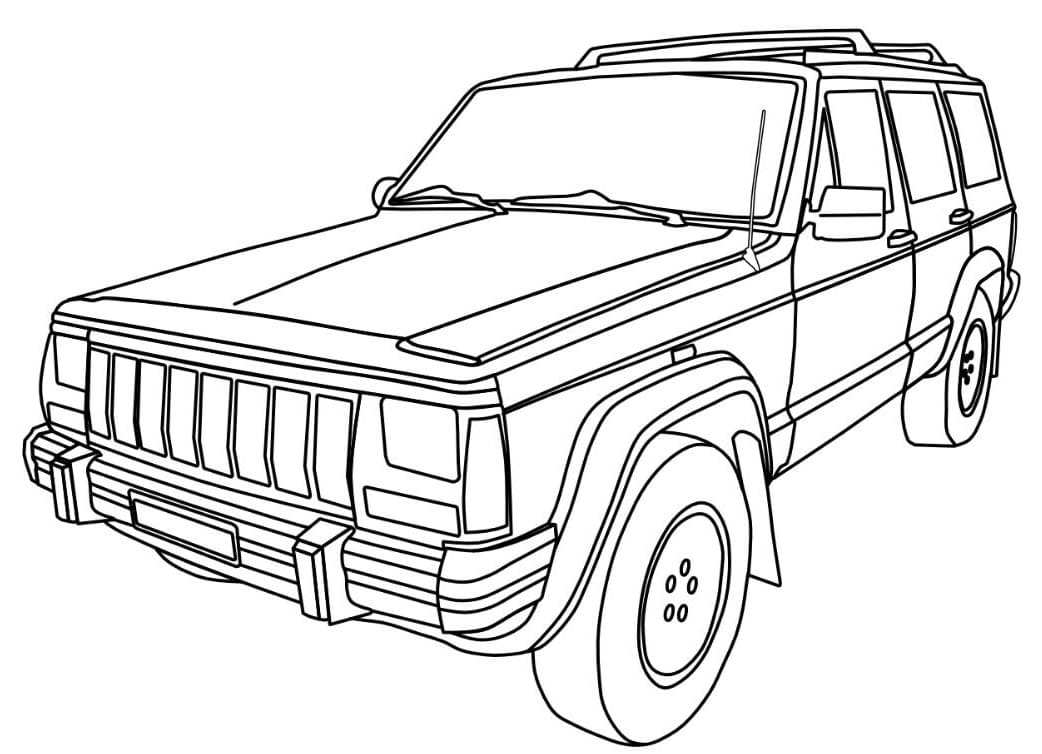 Automobile 4×4 coloring page