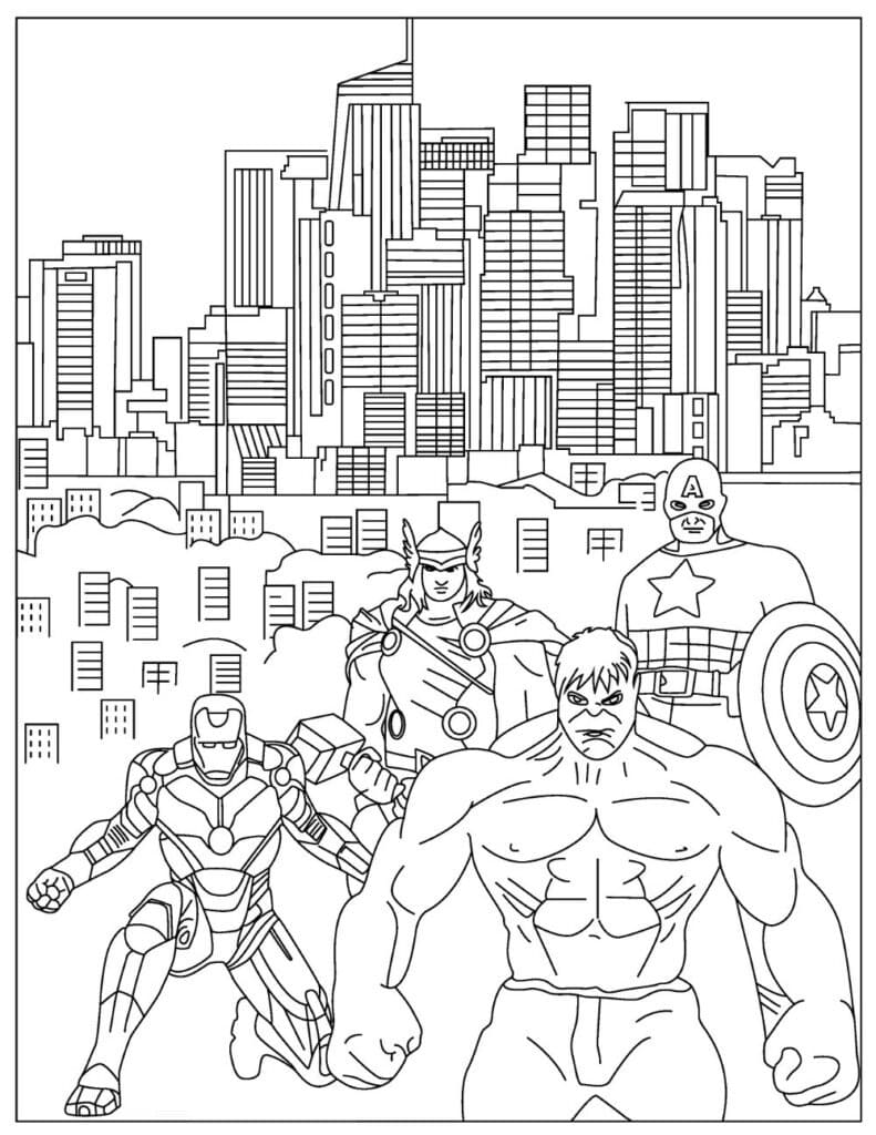 Avengers Impressionnants coloring page