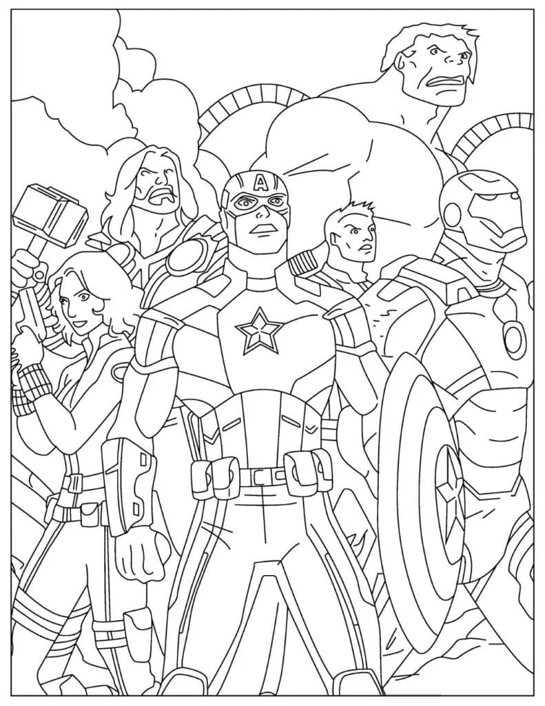 Coloriage Avengers Rassemblement