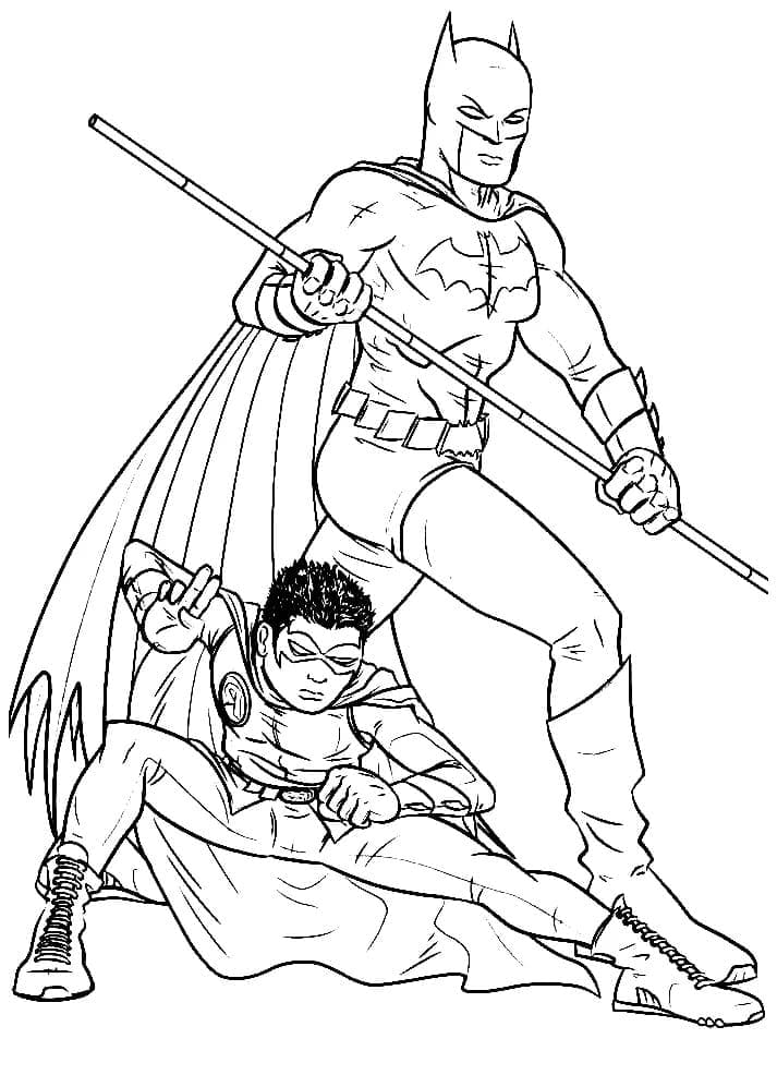 Coloriage Batman et Robin