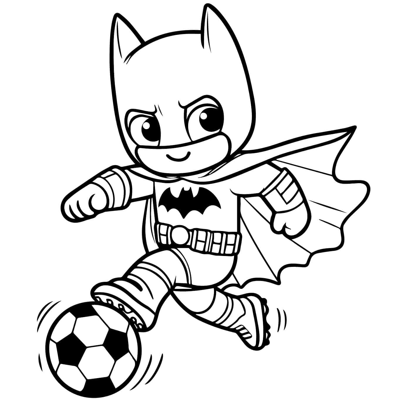 Batman joue au football coloring page