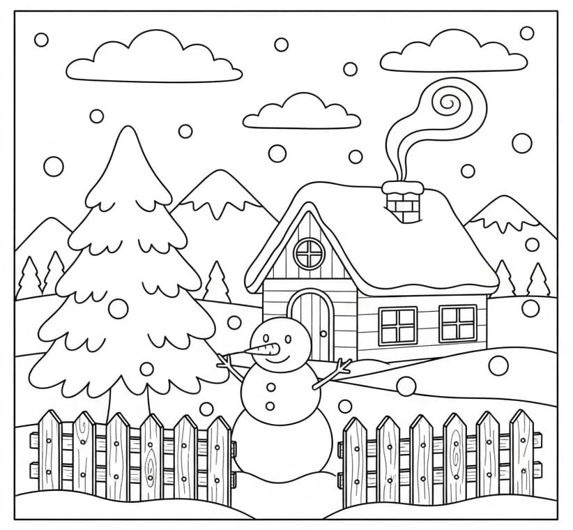 Bel hiver coloring page
