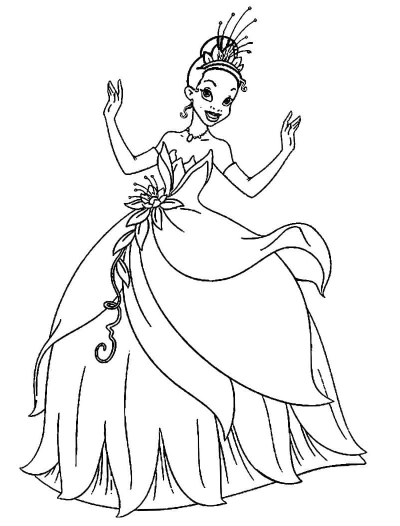 Coloriage Belle Tiana