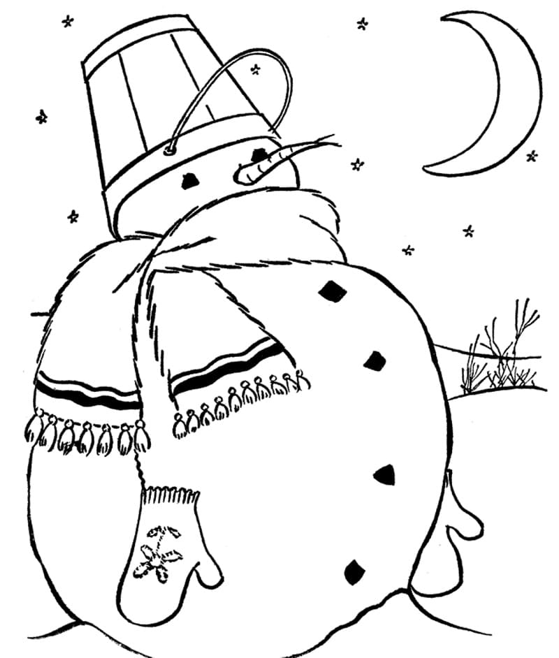 Bonhomme de Neige Gratuit Pour les Enfants coloring page
