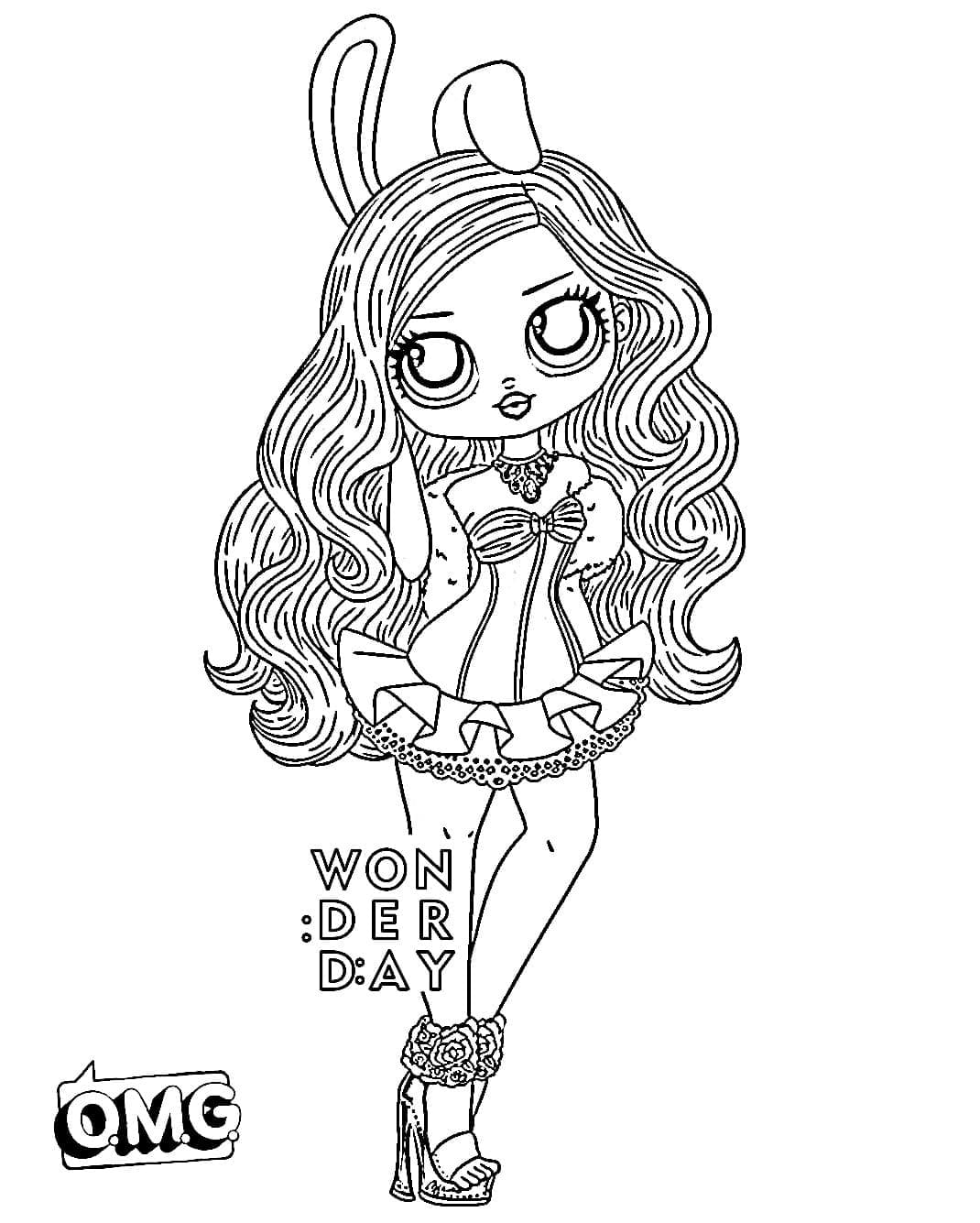 Bunny Doll LOL OMG coloring page