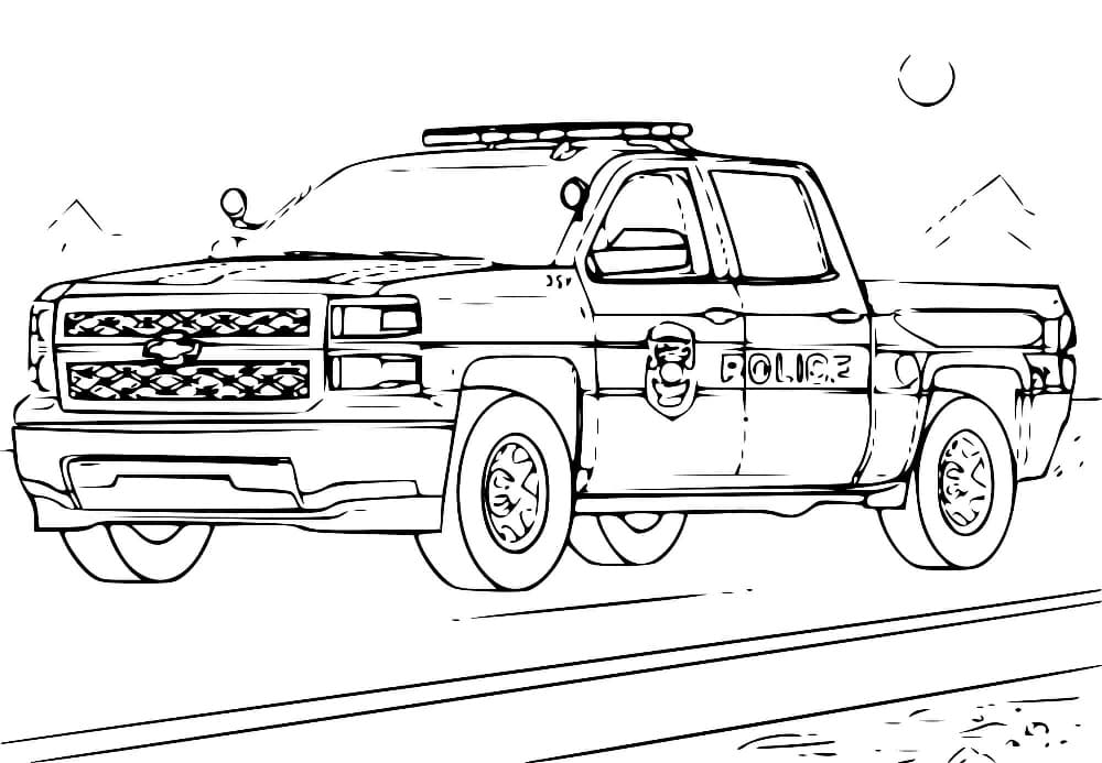 Camion de Police 4×4 coloring page