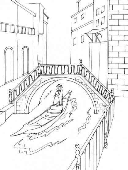 Canaux de Venise coloring page