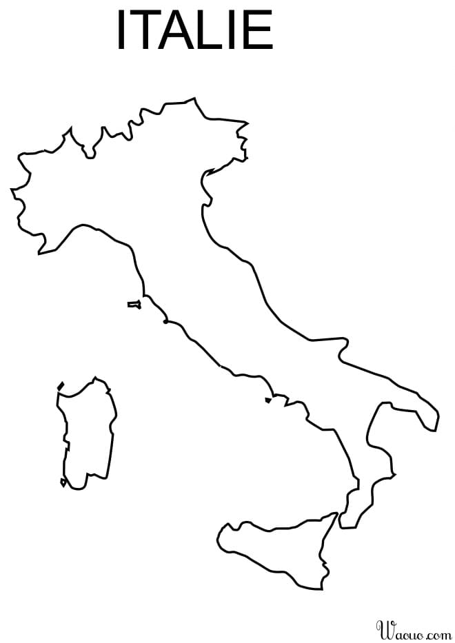 Coloriage Carte de l'Italie 1