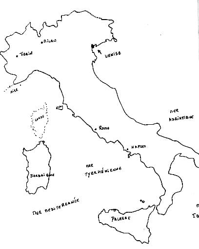 Carte de l’Italie 3 coloring page