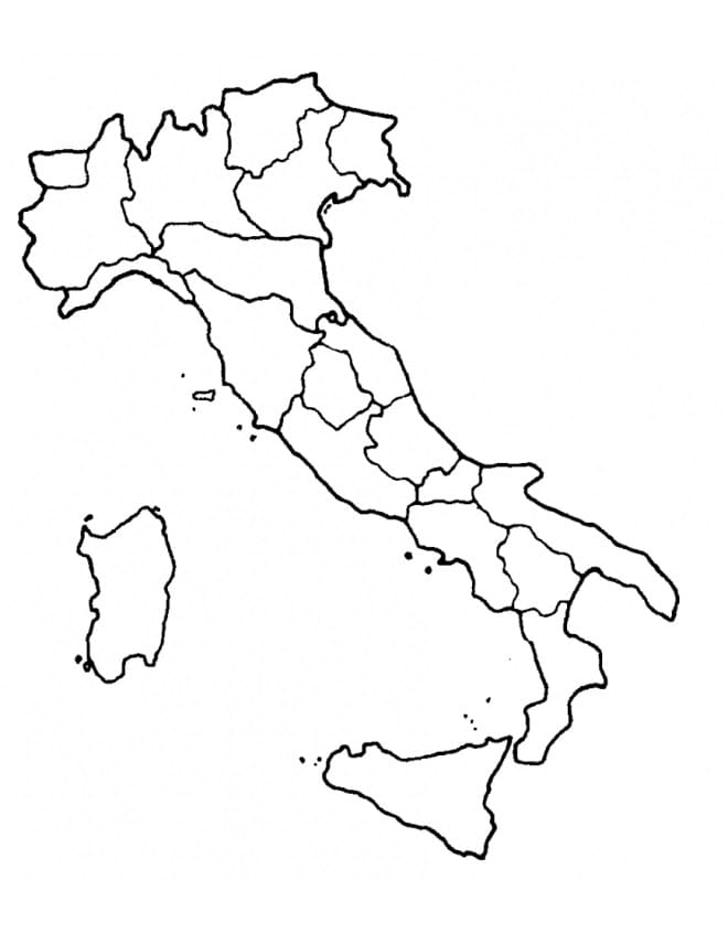 Carte de l’Italie coloring page