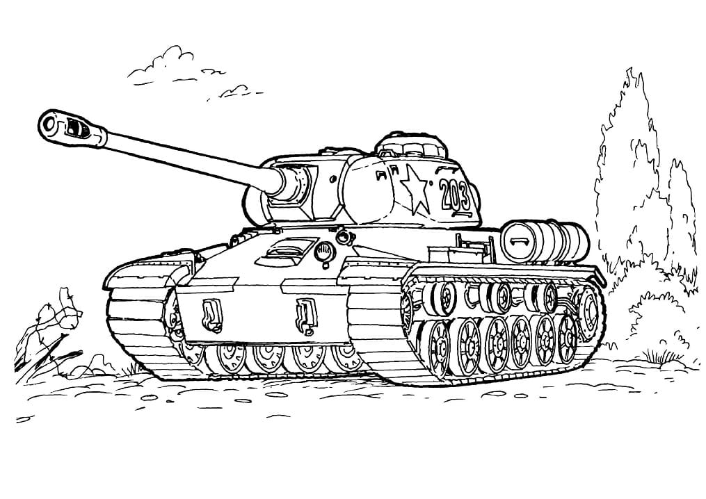 Char Militaire coloring page