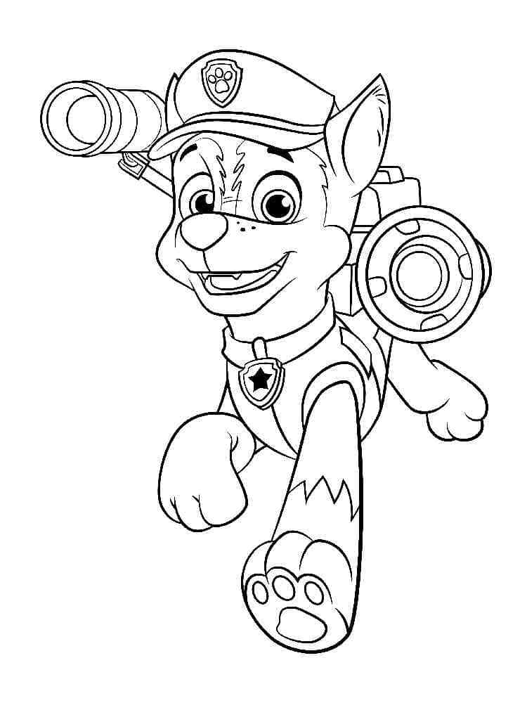 Chase Pat Patrouille Heureux coloring page