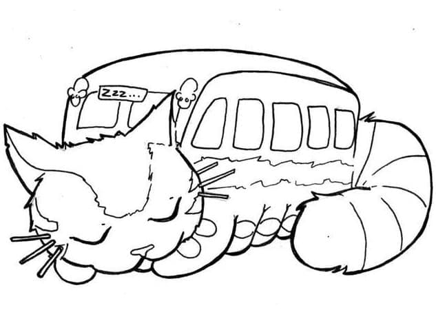 Chat-bus Dort coloring page