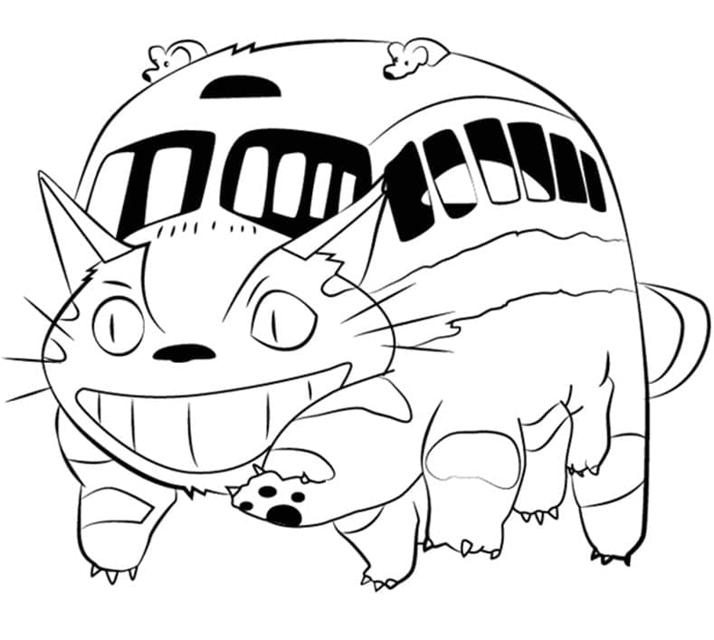 Chat-bus coloring page