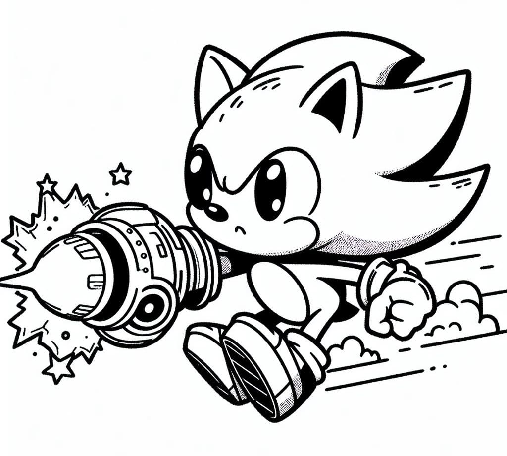 Chibi Sonic Attaque coloring page