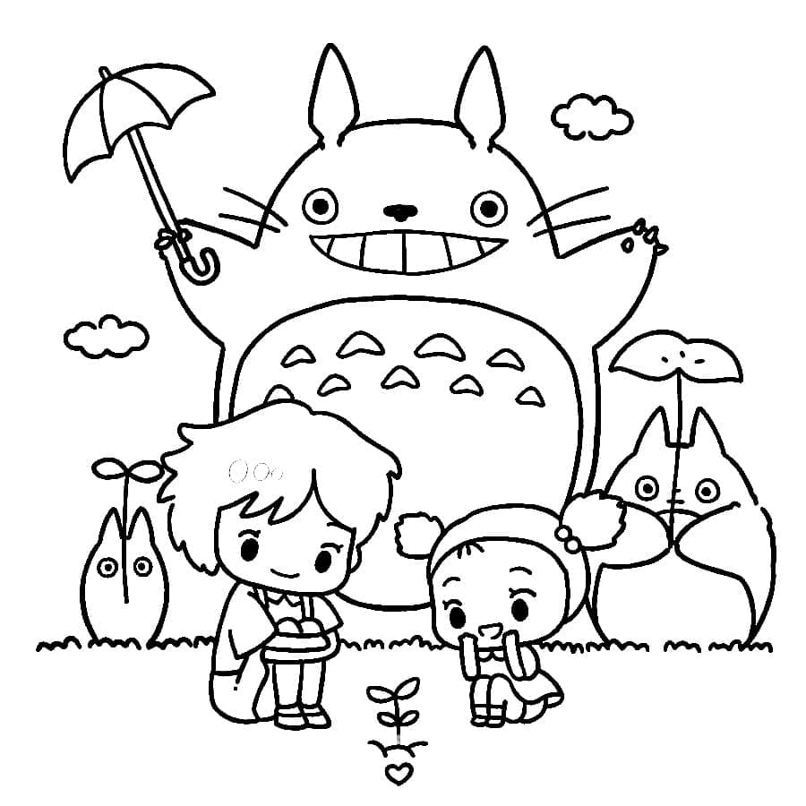 Coloriage Chibi Totoro