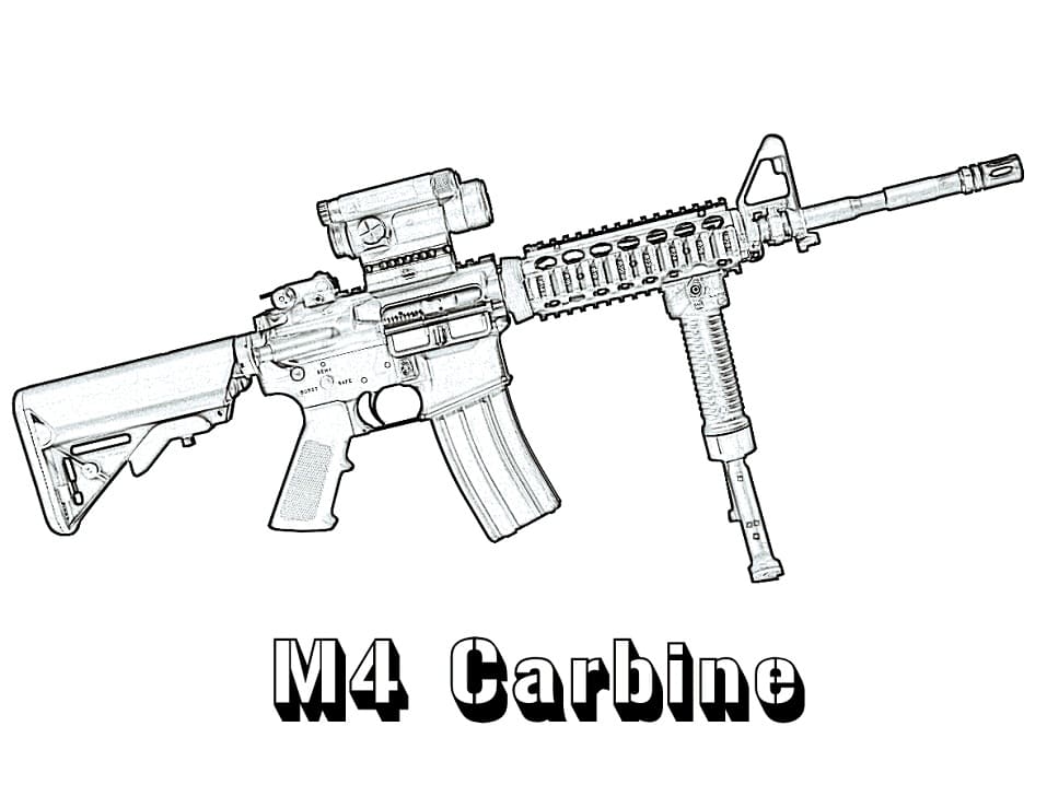 Colt M4 coloring page